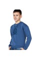 Blue sweatshirt for boys Etno with black classic embroidery.