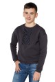 Blue sweatshirt for boys Etno with black classic embroidery.