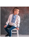Levko, an embroidered shirt for a boy with blue embroidery