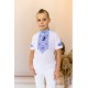 Embroidered t-shirt for boy Yurchyk (white and blue)