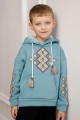 Mint children's hoodie with embroidery, Svitanko