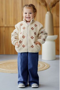 Children's bomber jacket with Ethnic embroidery, 146