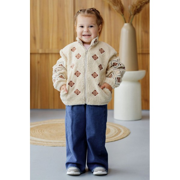 Children's bomber jacket with Ethnic embroidery, 128 Children's bomber jacket with Ethnic embroidery, 128