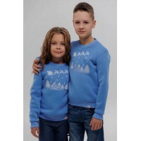 Children's sweatshirt in blue with fleece, Winter fairy tale
