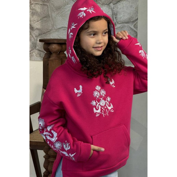 Худі дитячий малиновий Пташина, 152