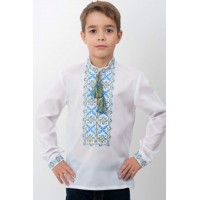 Вышиванка для мальчика с синей вышивкой 44014
