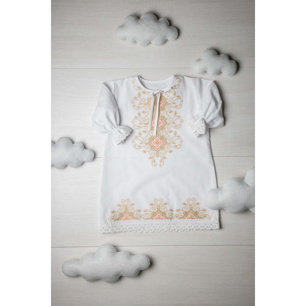 Сукня для хрещення біла з вишивкою Лілеї, розмір 68-74