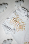 Dress for baptism white with embroidery