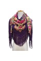 Scarf women's eggplant Bouquet of roses