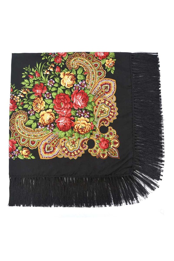 Bouquet of roses, women's blue handkerchief