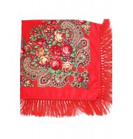 Букет троянд, хустка жіноча червона