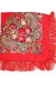 Bouquet of roses, women's red scarf