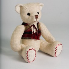 Teddy bear Zakharko, soft toy with embroidered clothes