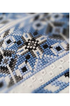 White men's embroidered shirt (vyshyvanka) with blue embroidery and long sleevesyroslav