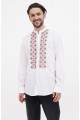 Owner, white embroidered shirt with red embroidery