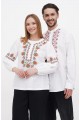 Owner, white embroidered shirt with red embroidery