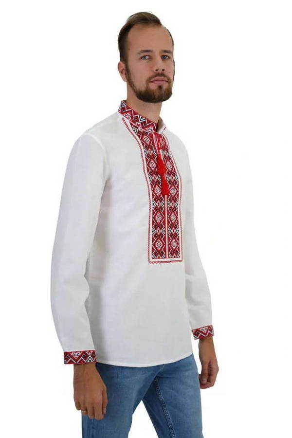 Svitozar, linen shirt with cross-stitch, 48