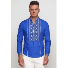 Svyatomir blue, men's embroidered shirt