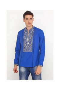 Гордій, чоловіча вишиванка синя