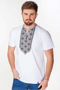 Dmitry, men's embroidered T-shirt, black embroidery