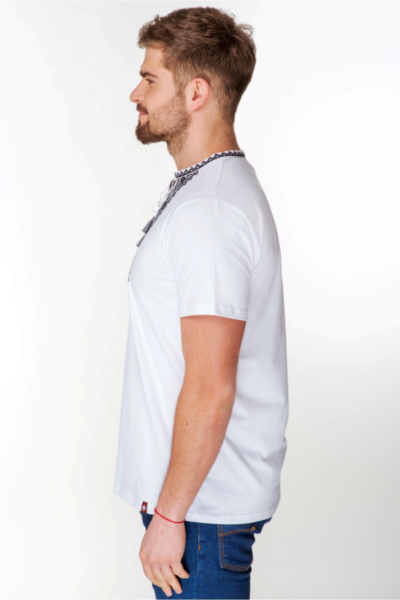 Dmitry, men's embroidered T-shirt, black embroidery