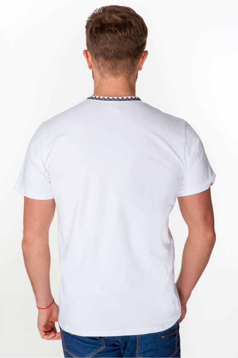 Dmitry, men's embroidered T-shirt, black embroidery