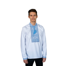 Men's embroidered shirt of blue color Neboslav