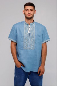 Men's linen-denim shirt with short sleeves Lucheslav