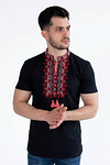Embroidered T-shirt Tradition dark blue with red