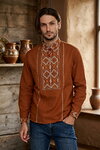 Men's embroidered linen shirt "Skelia"