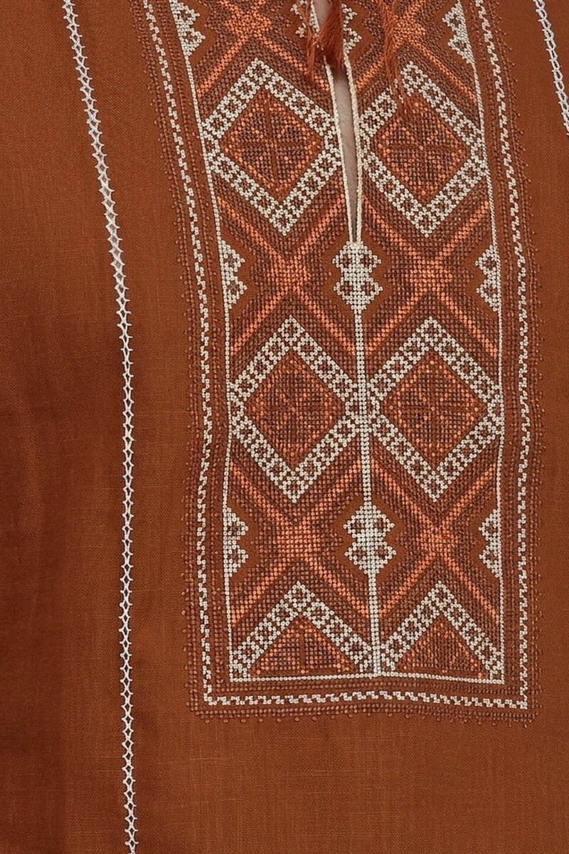 Men's embroidered linen shirt "Skelia"