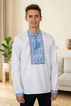 Men's embroidered shirt of blue color Neboslav