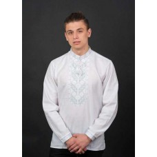 White bright men's embroidered shirt