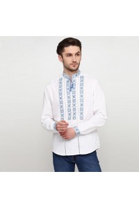 Зорі білі, вишиванка чоловіча біла по білому