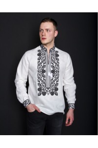 Vsevolod, white embroidered jacket with black embroidery