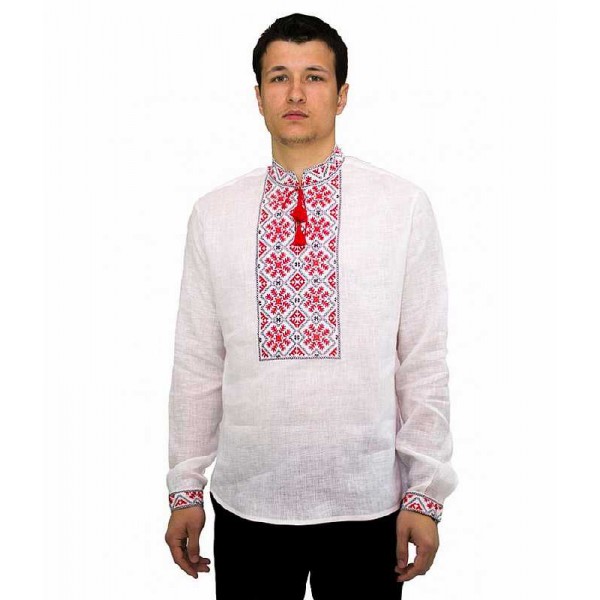 Danko white, men's embroidered shirt