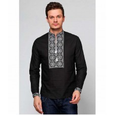 Danko black, men's embroidered shirt