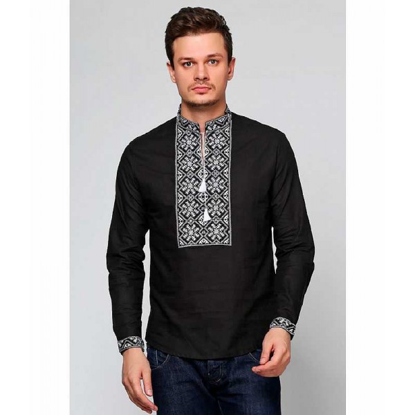 Black men's embroidered shirt Danko