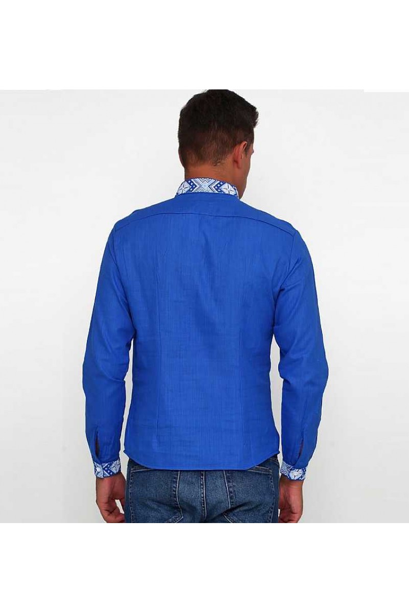 Чоловіча вишиванка синього коліру Гнат Чоловіча вишиванка синього коліру Гнат