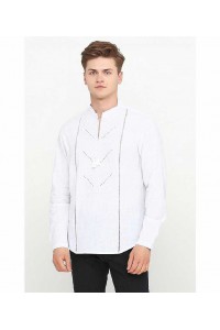 Гордій, вишиванка чоловіча білим по білому