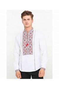 Гордій, чоловіча вишиванка з червоною вишивкою.