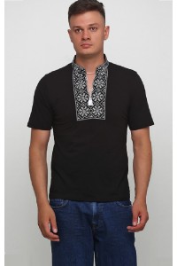 Вишиванка чоловіча футболка  Народна чорна