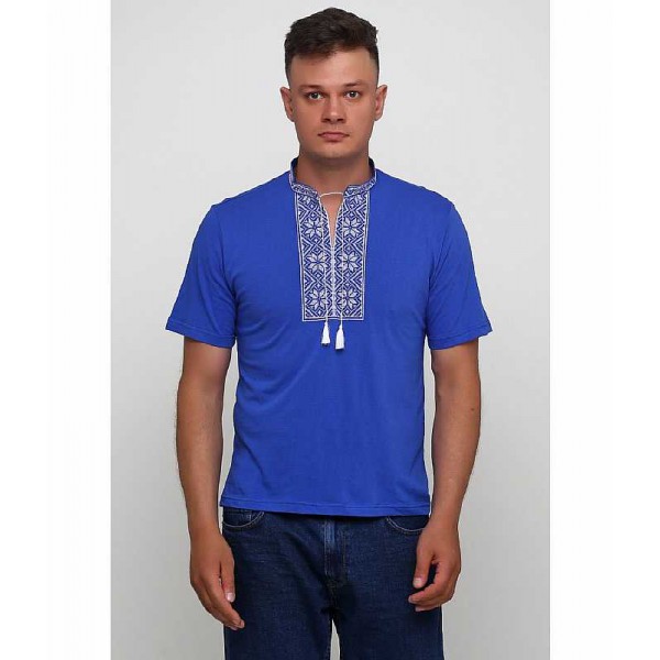Вишиванка чоловіча футболка  Народна синя Вишиванка чоловіча футболка  Народна синя
