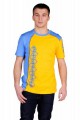Желто-синяя мужская футболка с вышивкой Владислав, размер 50