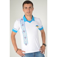 Украина белая, белая футболка мужская вышиванка поло