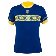 Україна, синя чоловіча футболка вишивнка