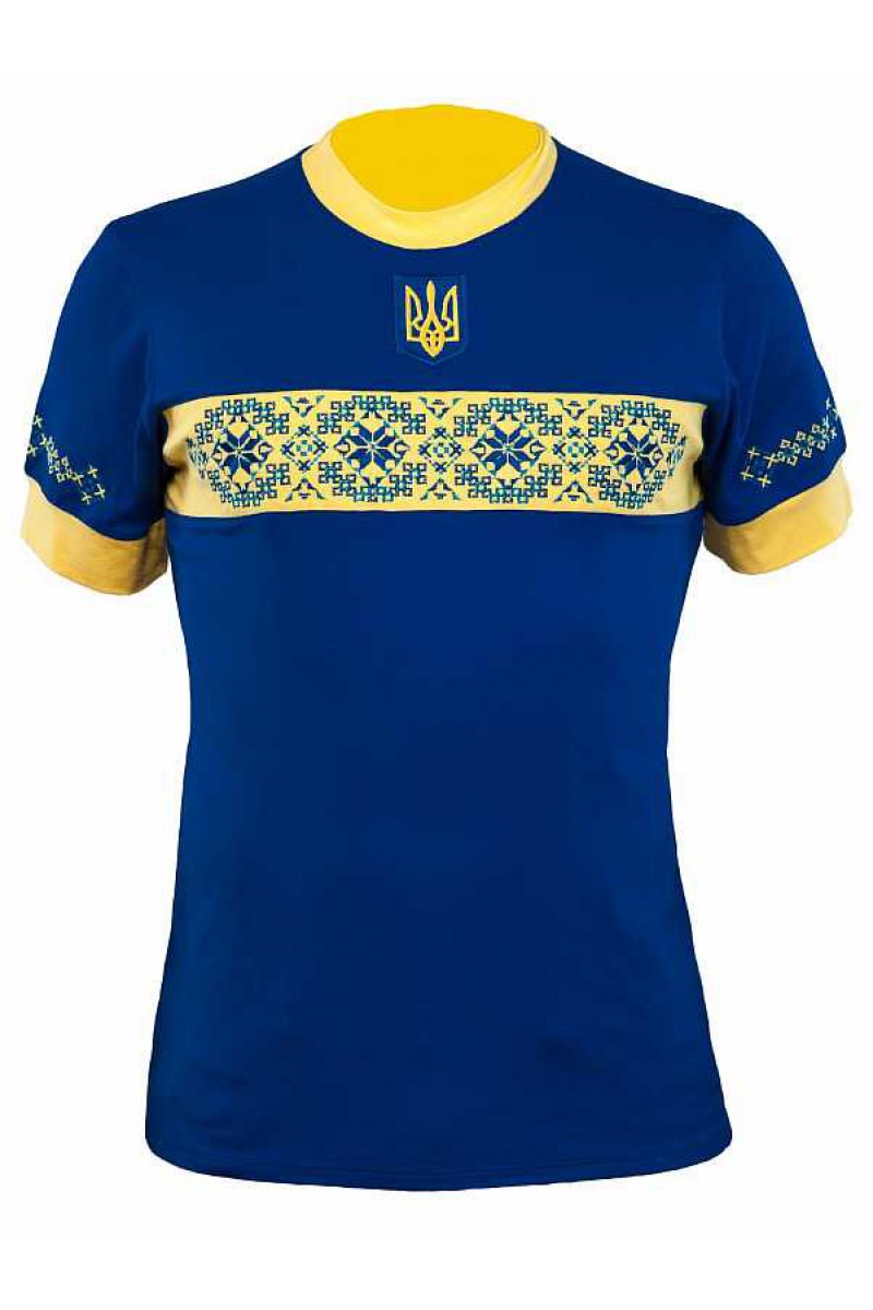 Ukraine, blue, men's embroidered T-shirt