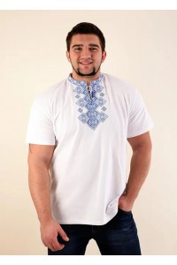 Desirable, men's embroidered T-shirt, white with gold