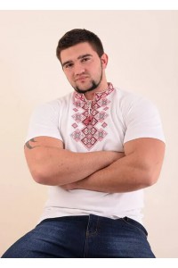 Desirable, men's embroidered T-shirt, white with gold