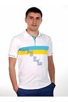 Independent white men's embroidered T-shirt polo